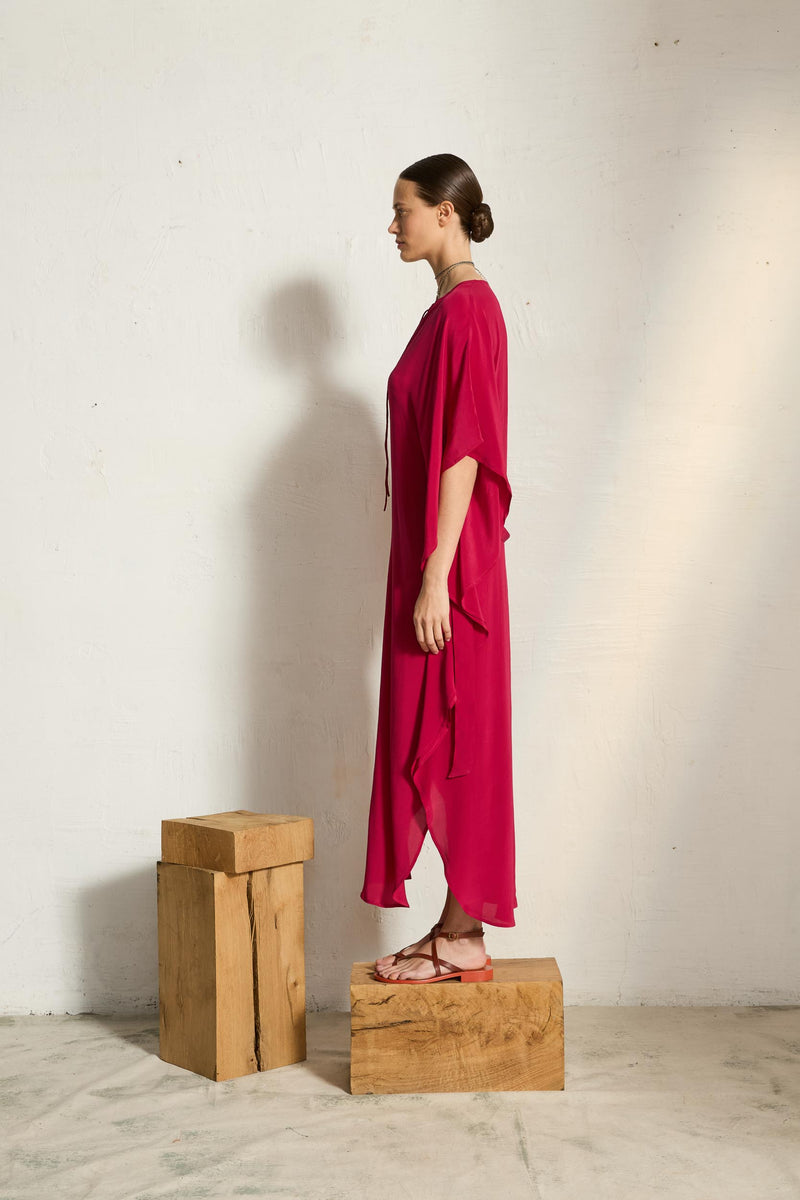 ROBE SABRINA SOIE - CAMELIA PINK