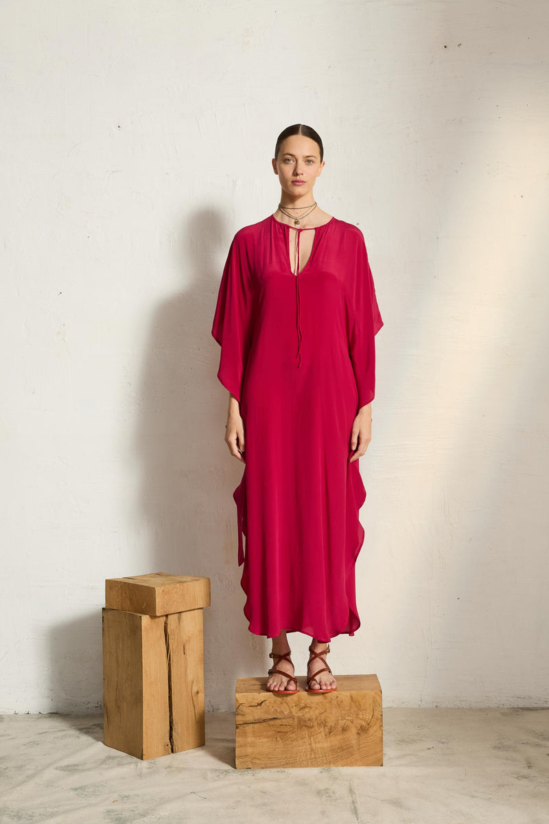 ROBE SABRINA SOIE - CAMELIA PINK