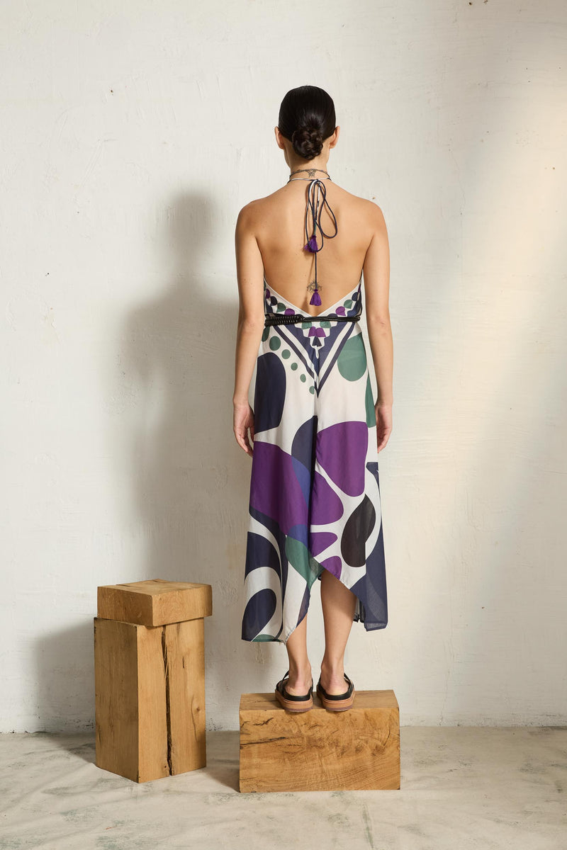 ROBE IVINA IMPRIME RIVIERA - VIOLET