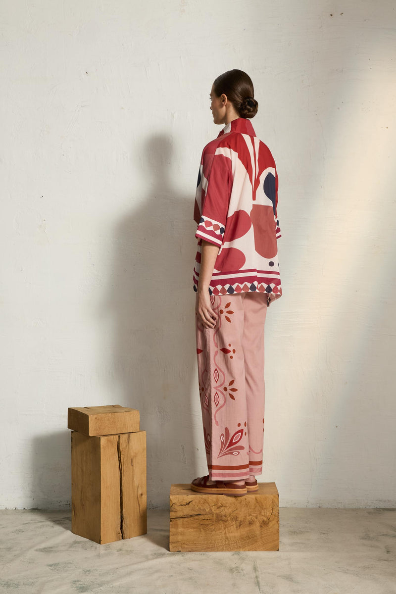 BLOUSE HERACLES IMPRIME RIVIERA - RED