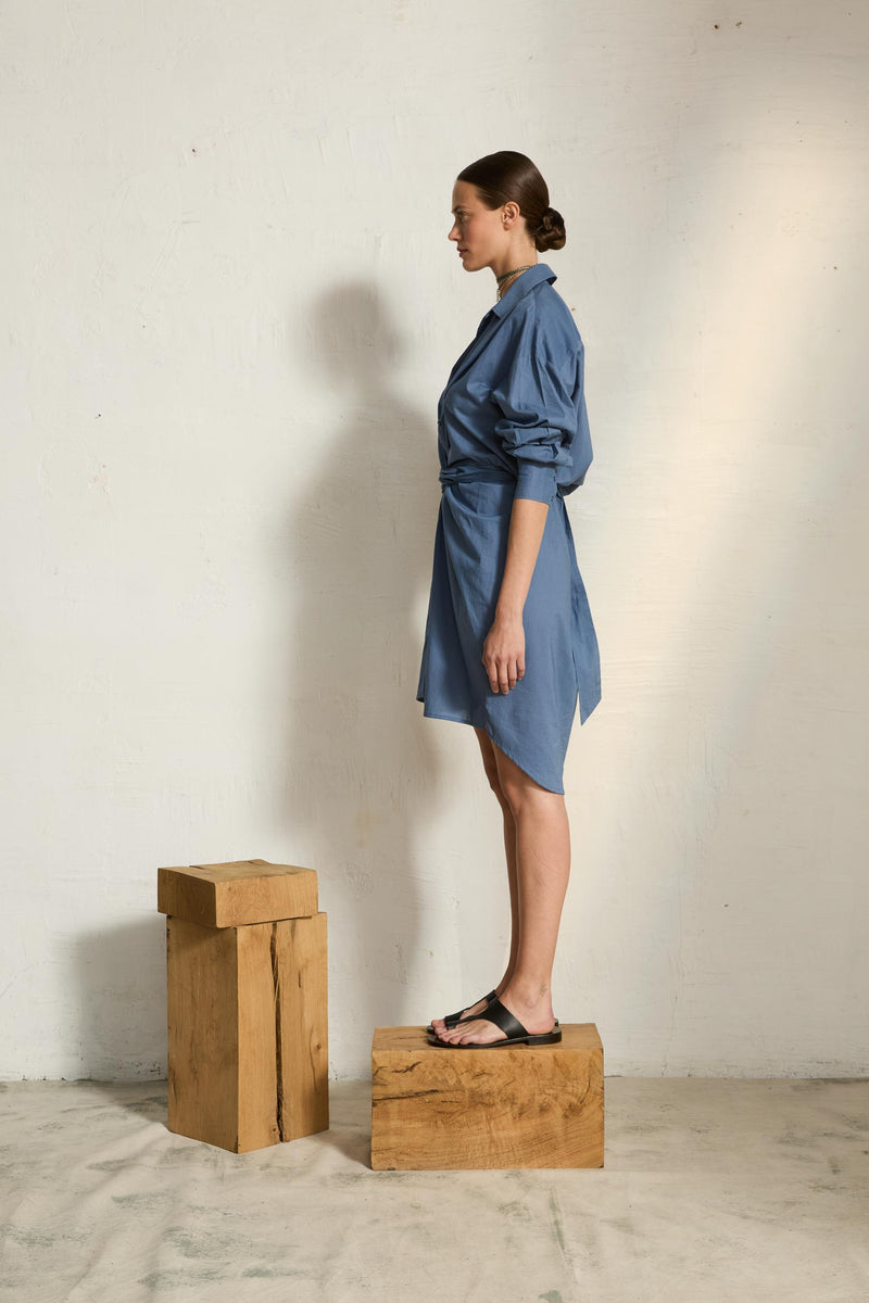 ROBE LILY LONG - STORM BLUE
