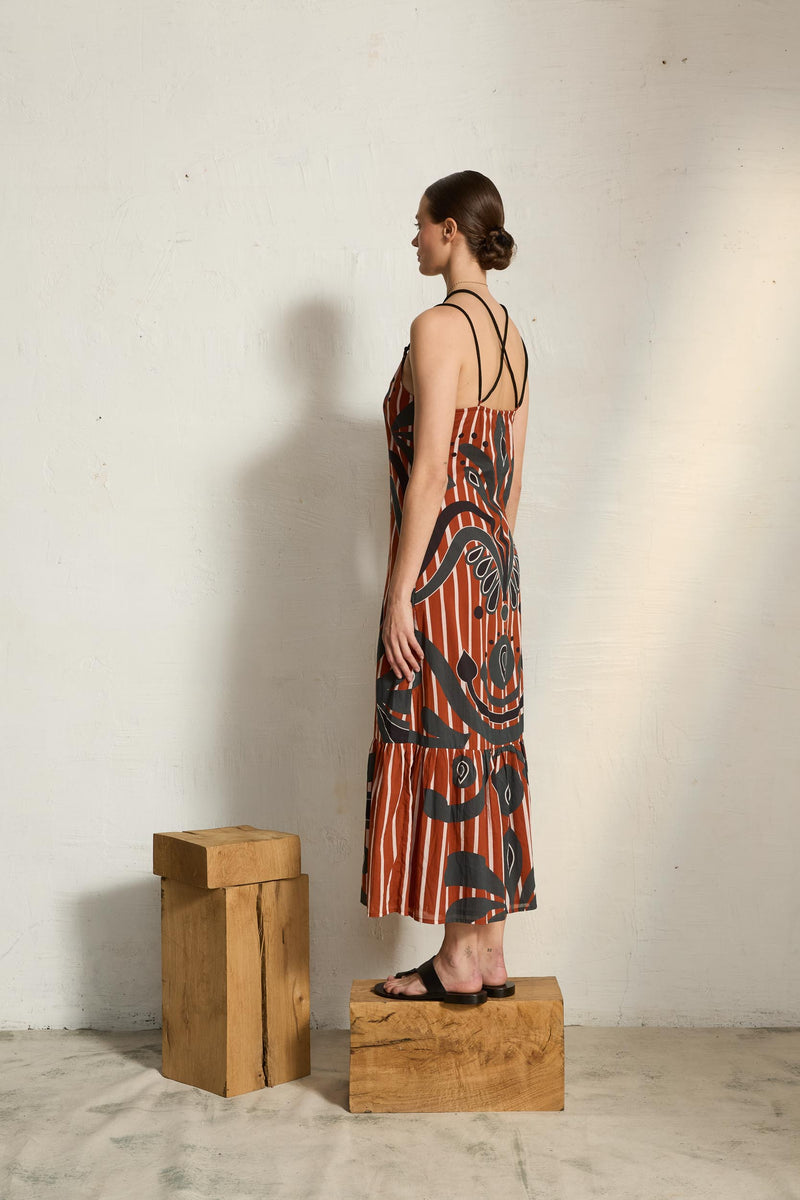 ROBE ANAIS IMPRIME BAROQUE - RED