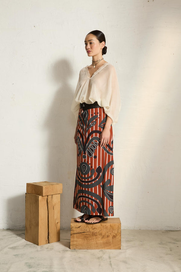 PONCHO COURT RAFAELE ETAMINE DE LAINE - LATTE