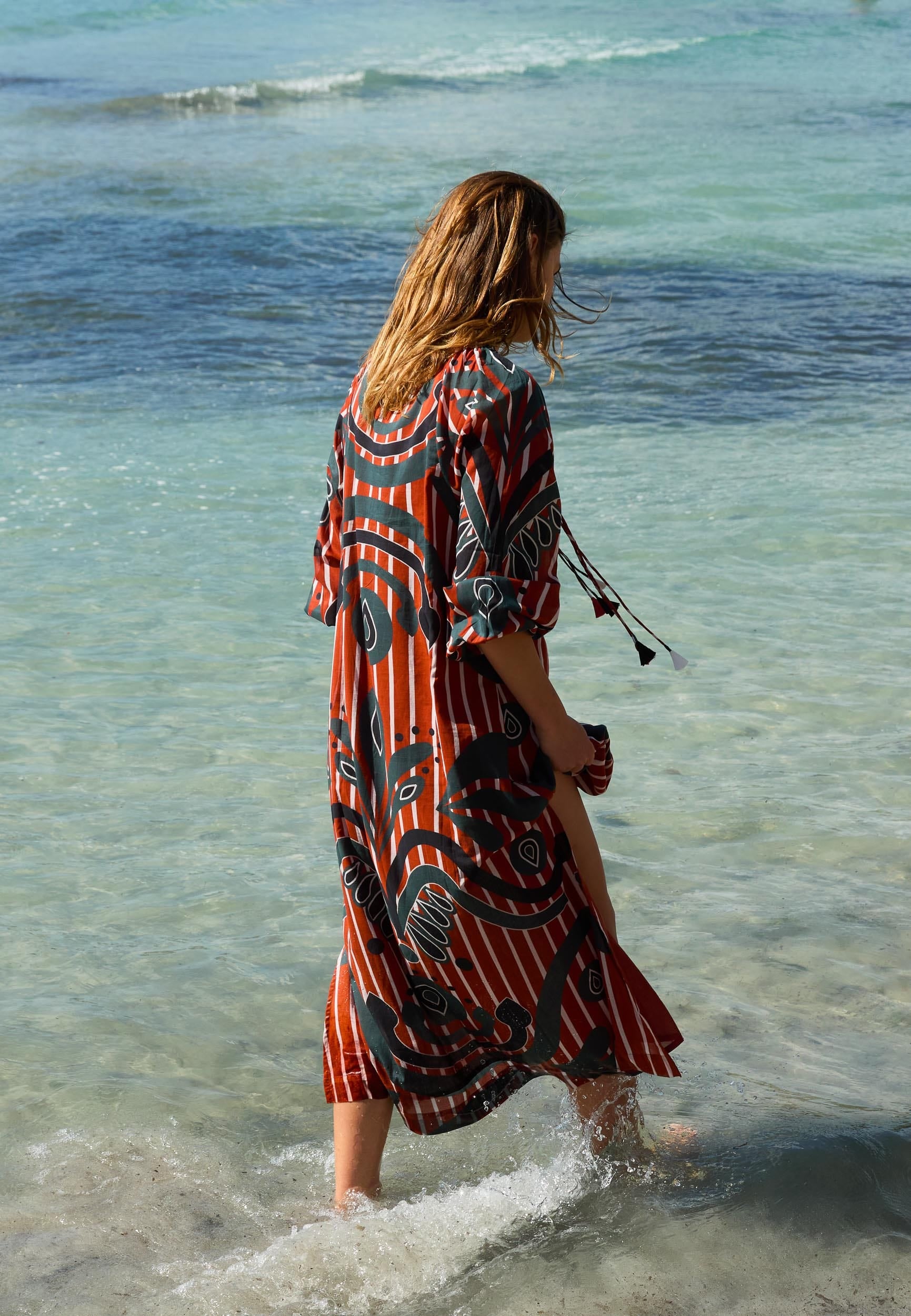 BAROQUE PRINT OCTAVIE DRESS - RED