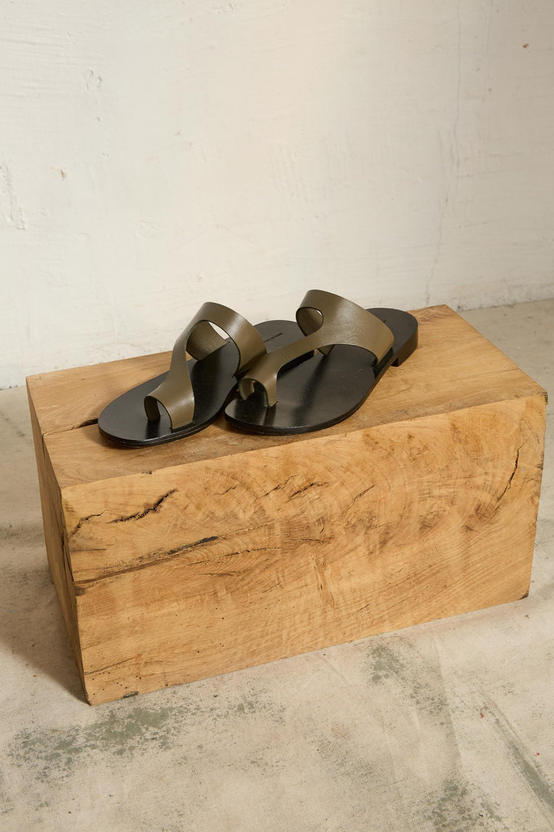 SANDALES EN CUIR ITAK - DARK AMBER