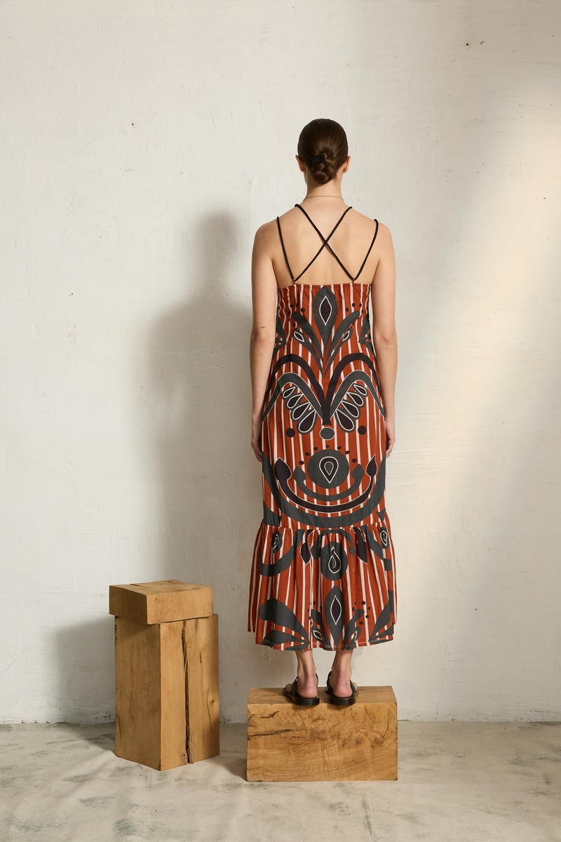 ROBE ANAIS IMPRIME BAROQUE - RED