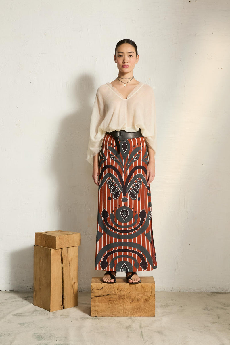 JUPE MELINDA IMPRIME BAROQUE - BLACK