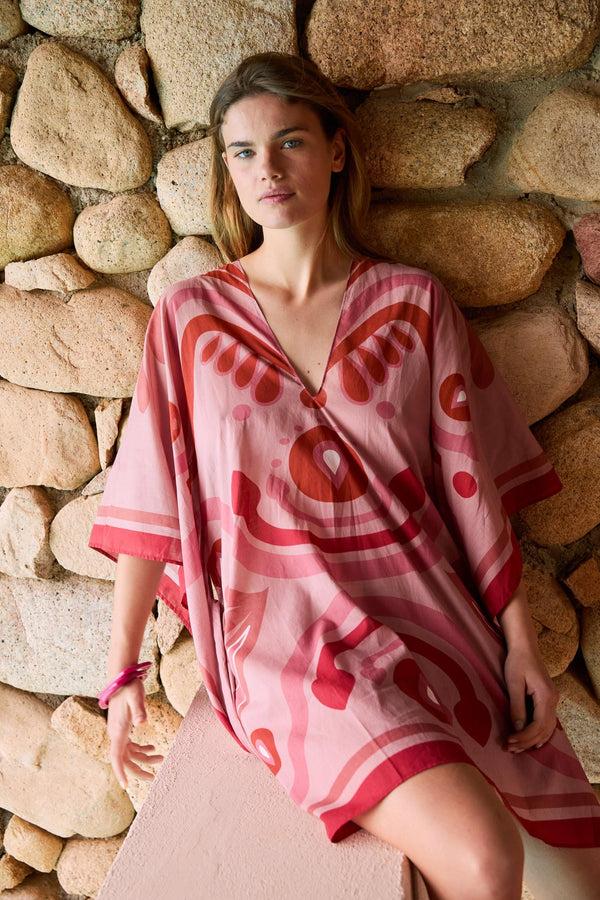 PONCHO PAULINE IMPRIME BAROQUE - PINK
