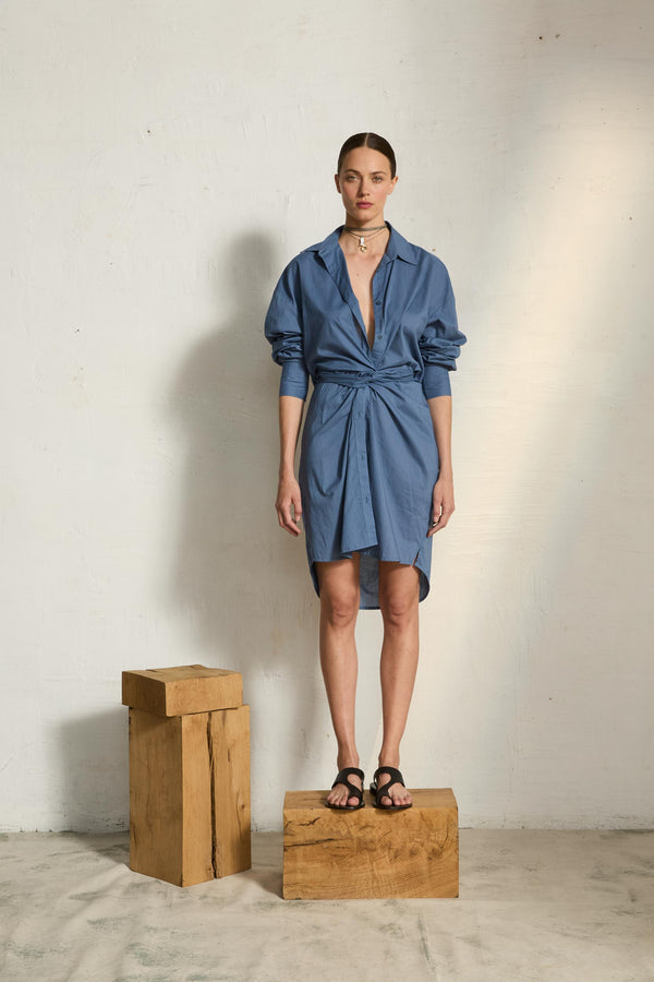 ROBE LILY LONG - STORM BLUE
