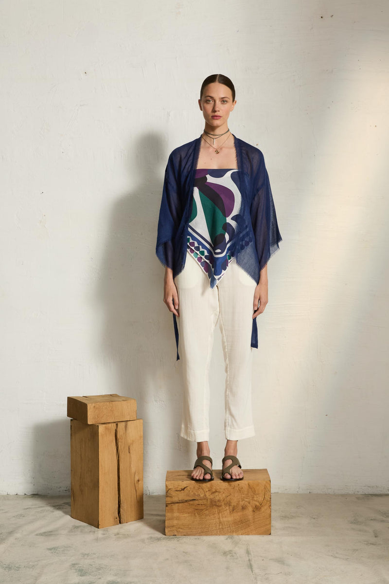 KIMONO RENATA ETAMINE DE LAINE - LATTE