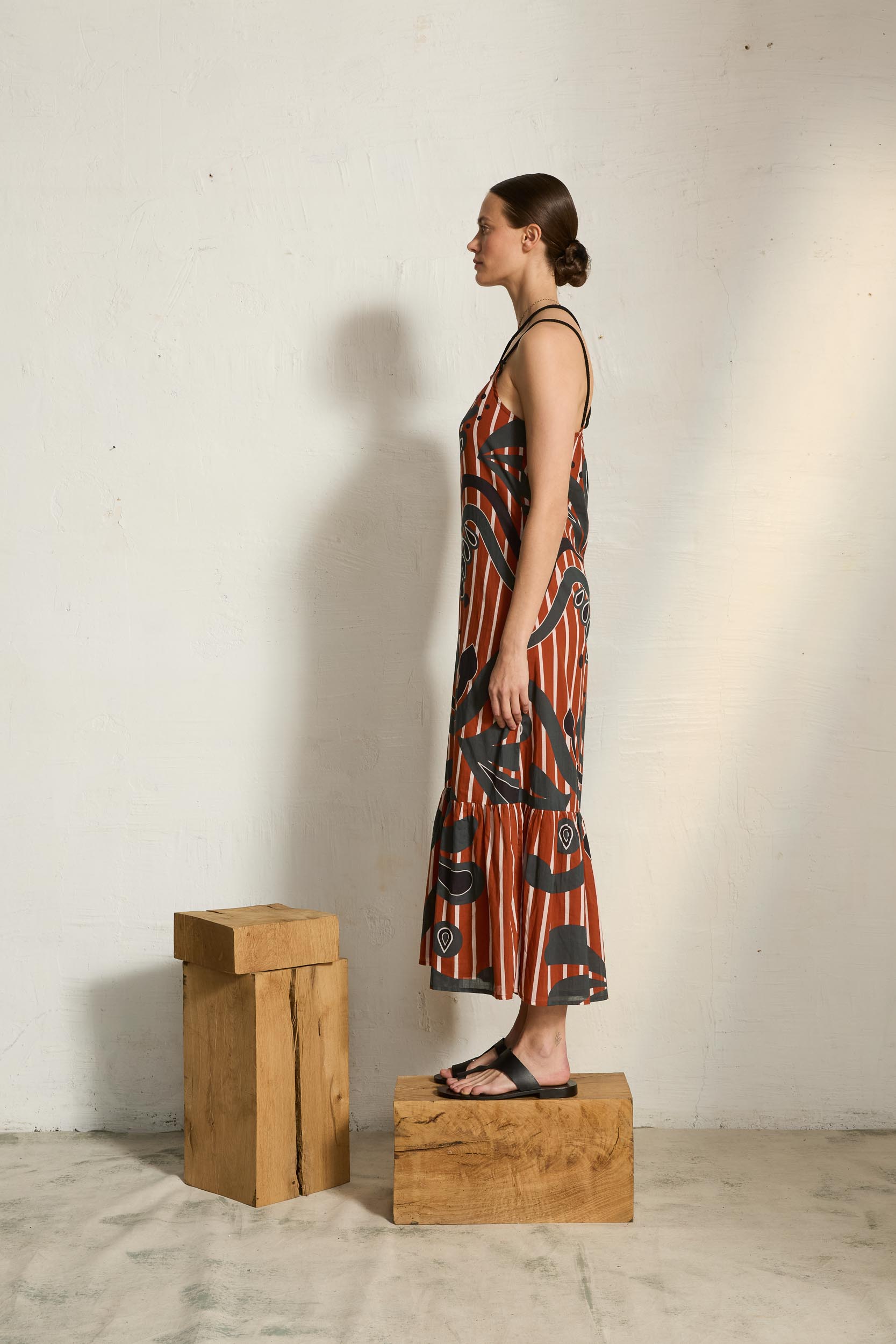 BAROQUE PRINT ANAIS DRESS - RED