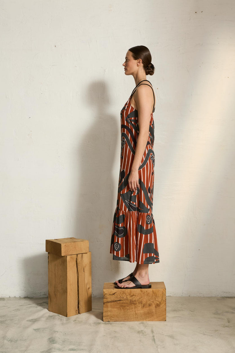 ROBE ANAIS IMPRIME BAROQUE - RED