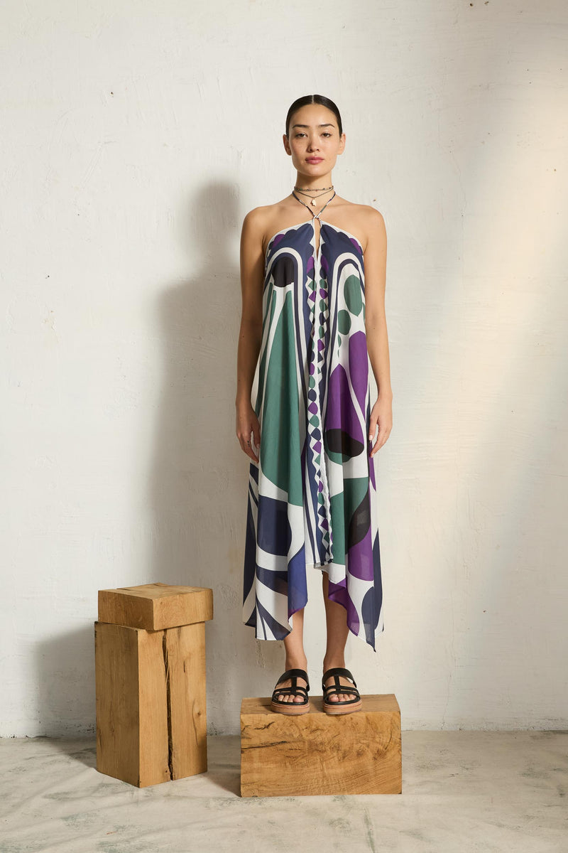 ROBE IVINA IMPRIME RIVIERA - VIOLET