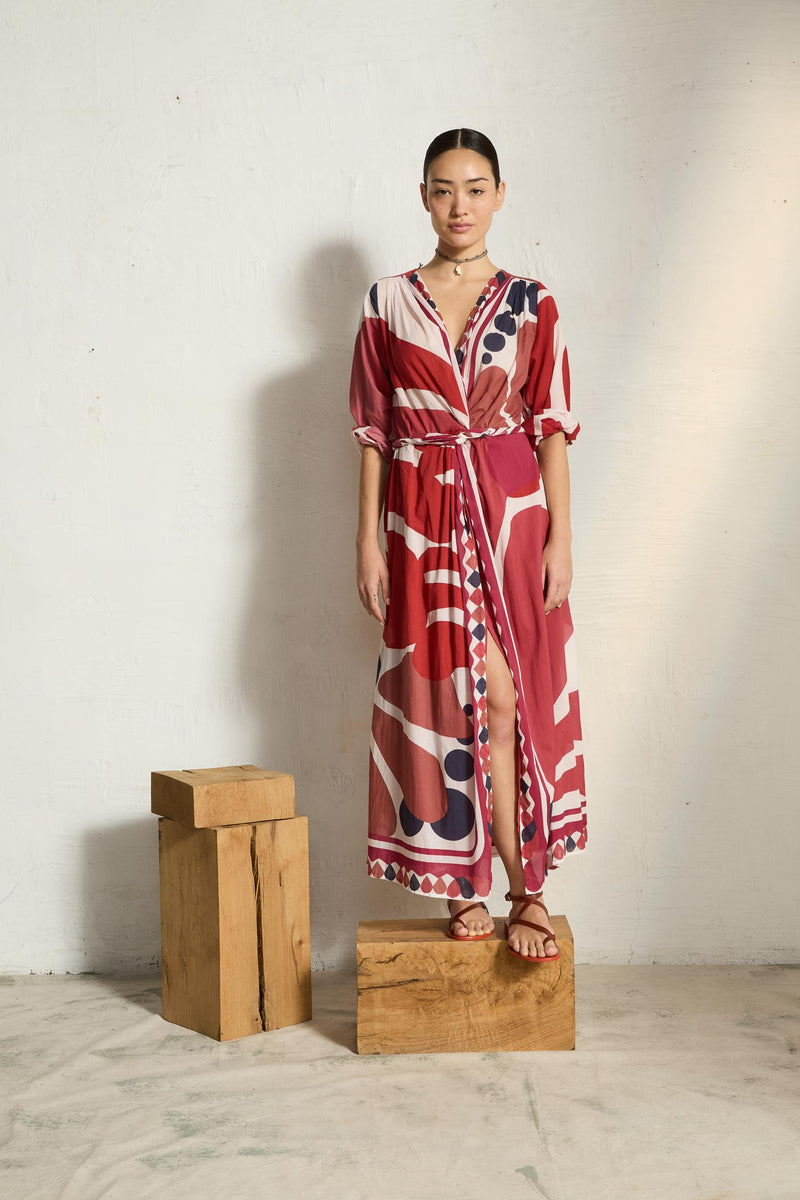 ROBE EMMANUELLE IMPRIME RIVIERA - VIOLET