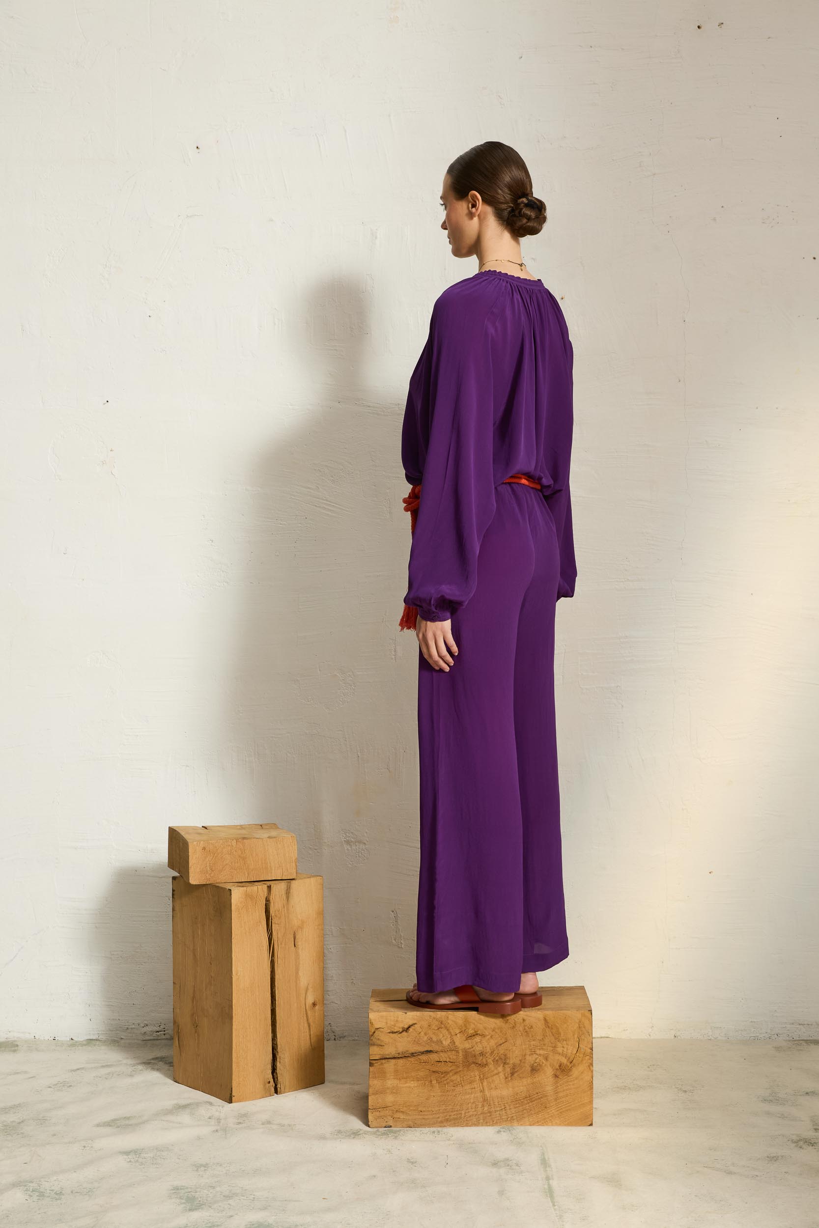 AUGUSTE SILK PANTS - ULTRA VIOLET