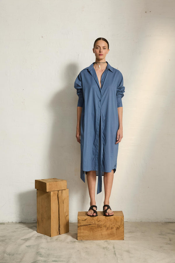 ROBE LILY LONG - STORM BLUE