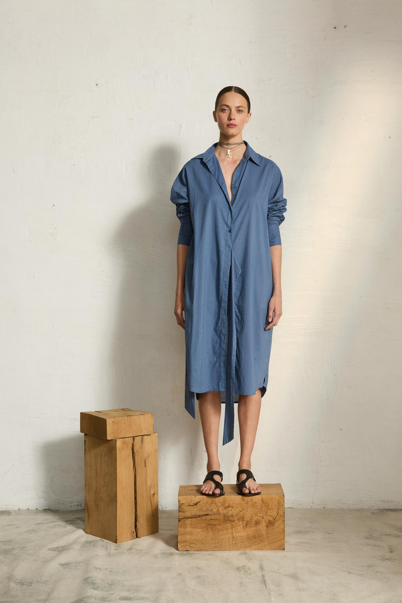ROBE LILY LONG - STORM BLUE