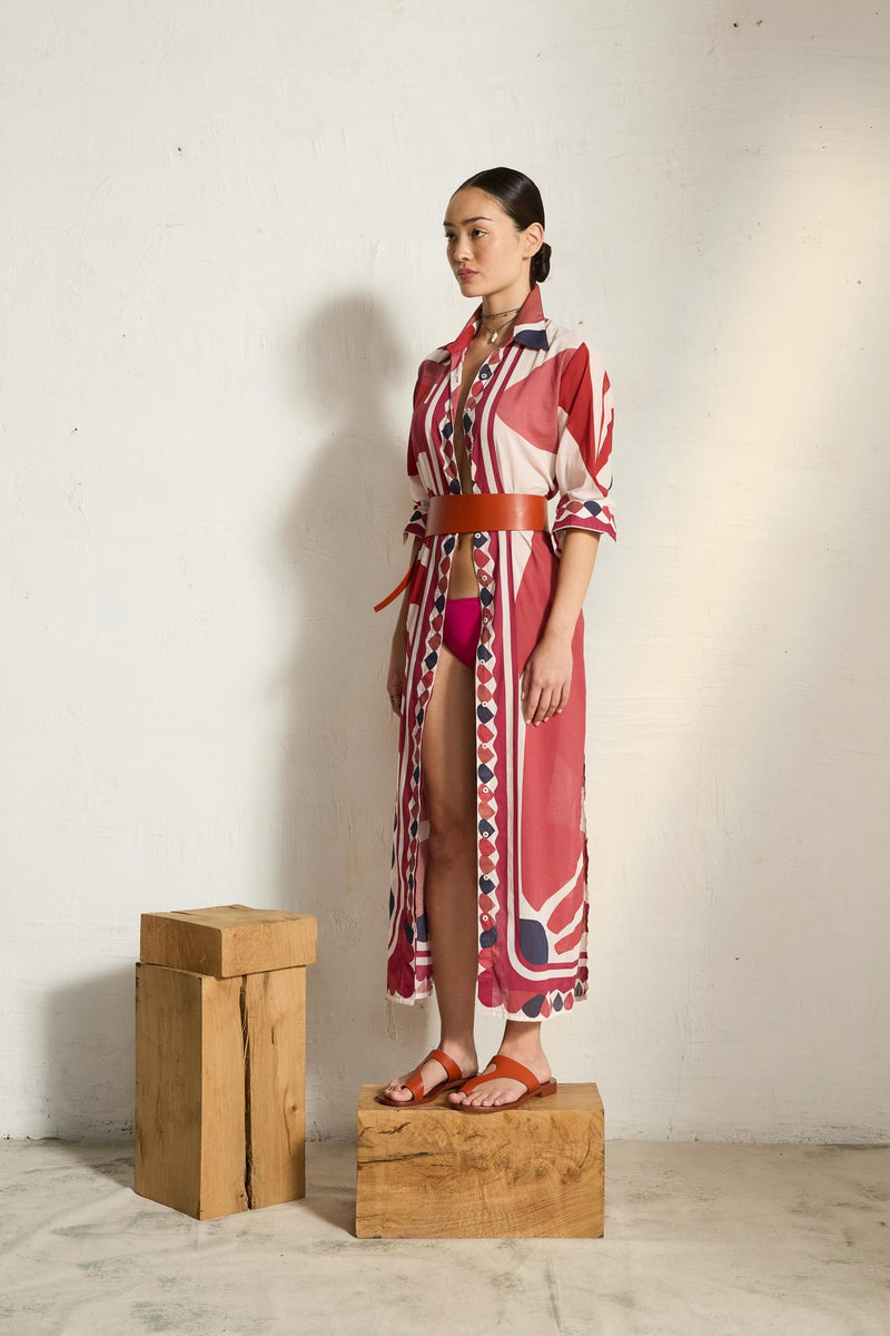 ROBE MURANO IMPRIME RIVIERA - RED