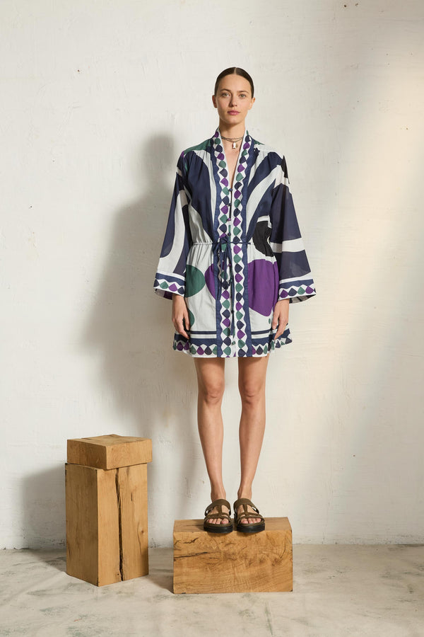 ROBE SILVANA IMPRIME RIVIERA - VIOLET