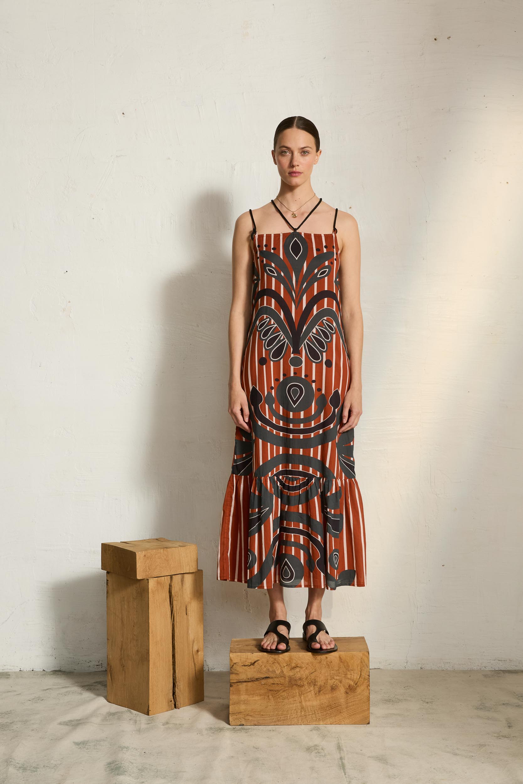 BAROQUE PRINT ANAIS DRESS - BLACK