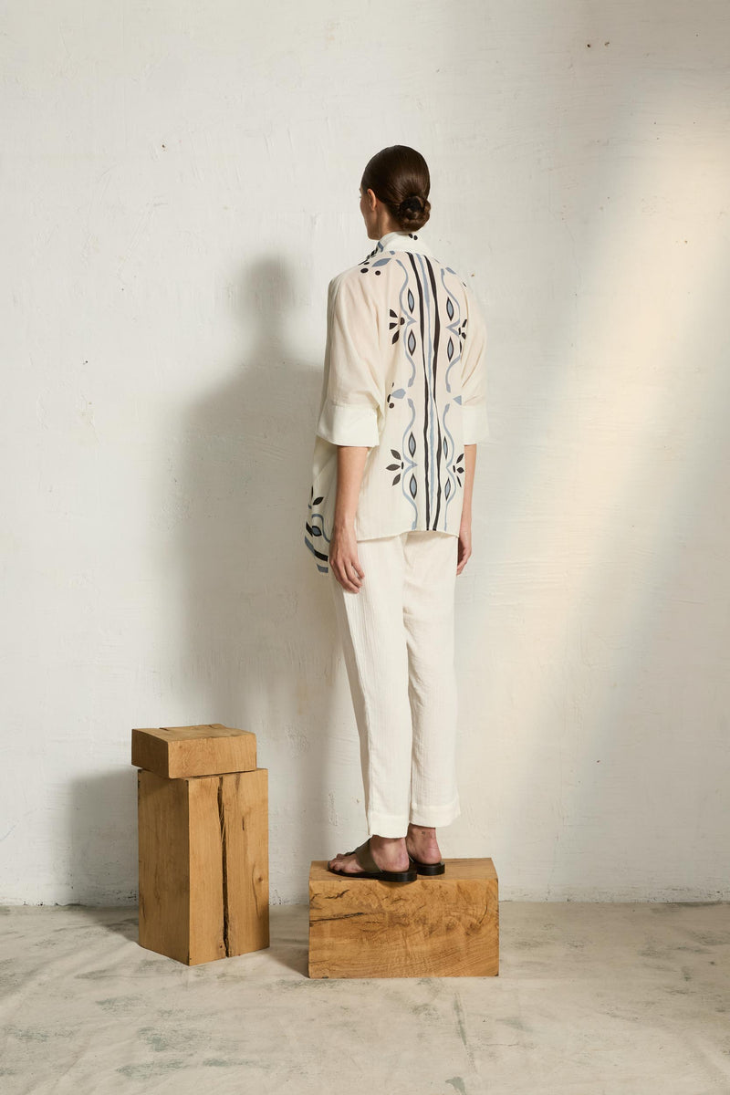 CHEMISE HERACLES IMPRIME ARABESQUE - ARDOISE