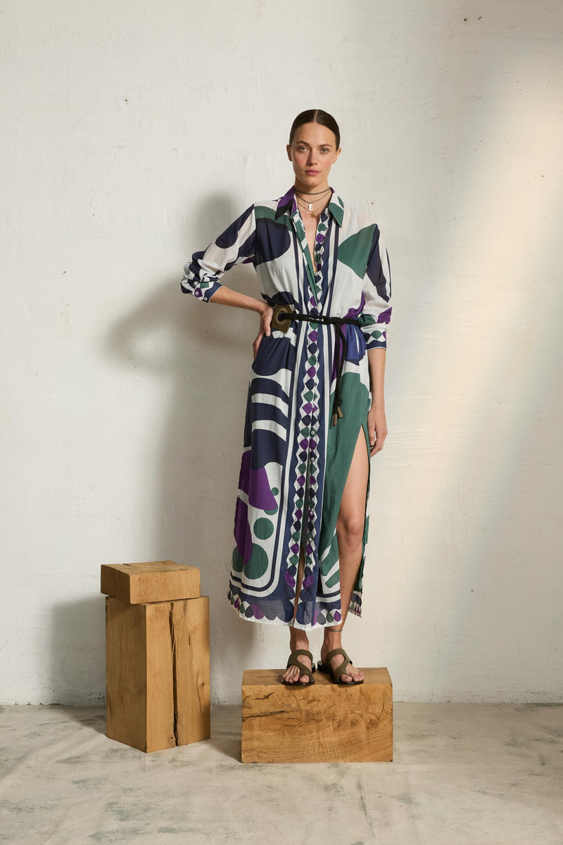 ROBE MURANO IMPRIME RIVIERA - VIOLET