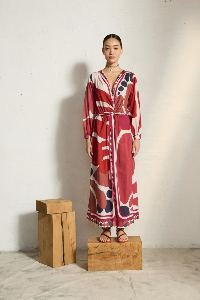 ROBE EMMANUELLE IMPRIME RIVIERA - VIOLET