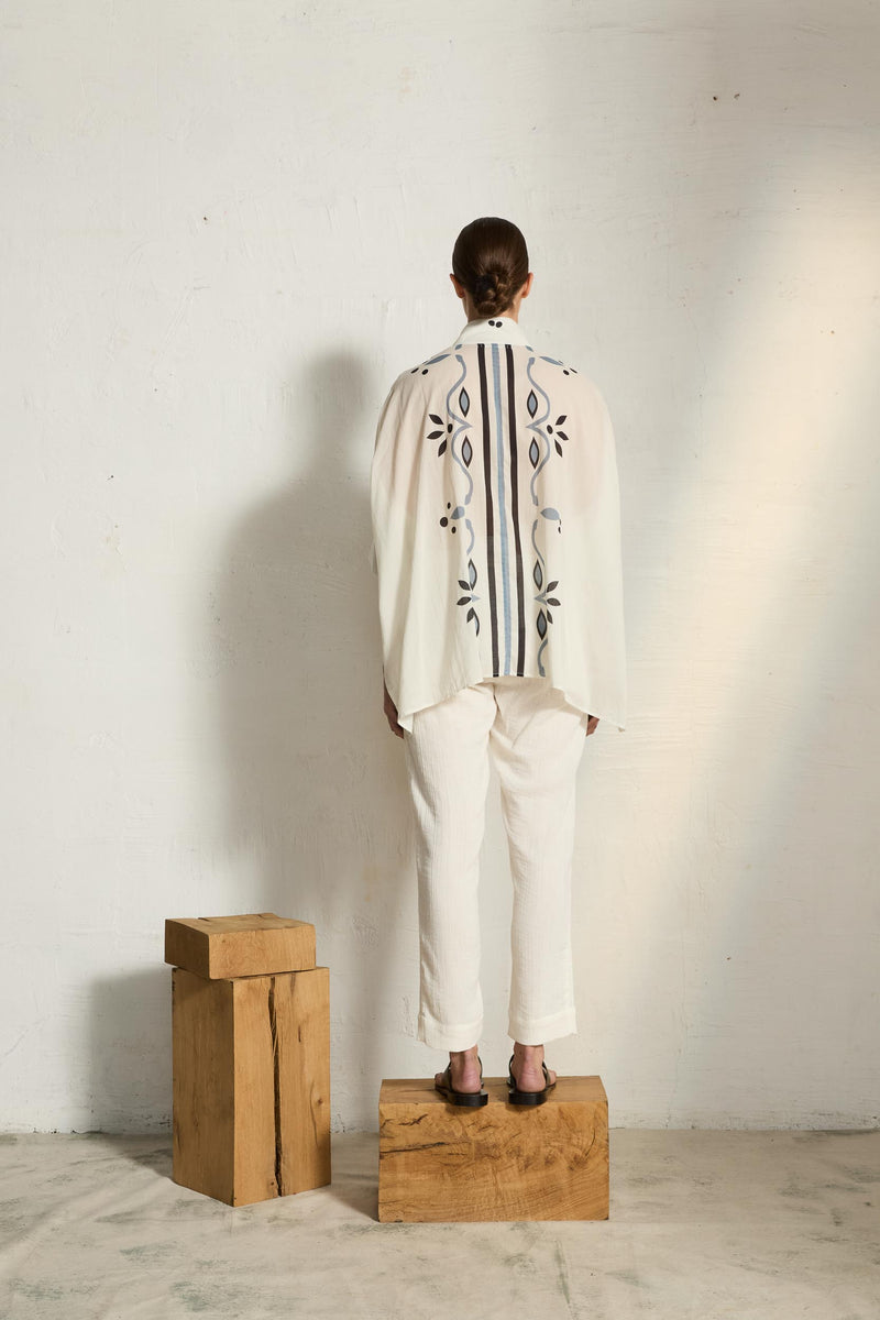 CHEMISE HERACLES IMPRIME ARABESQUE - WHITE