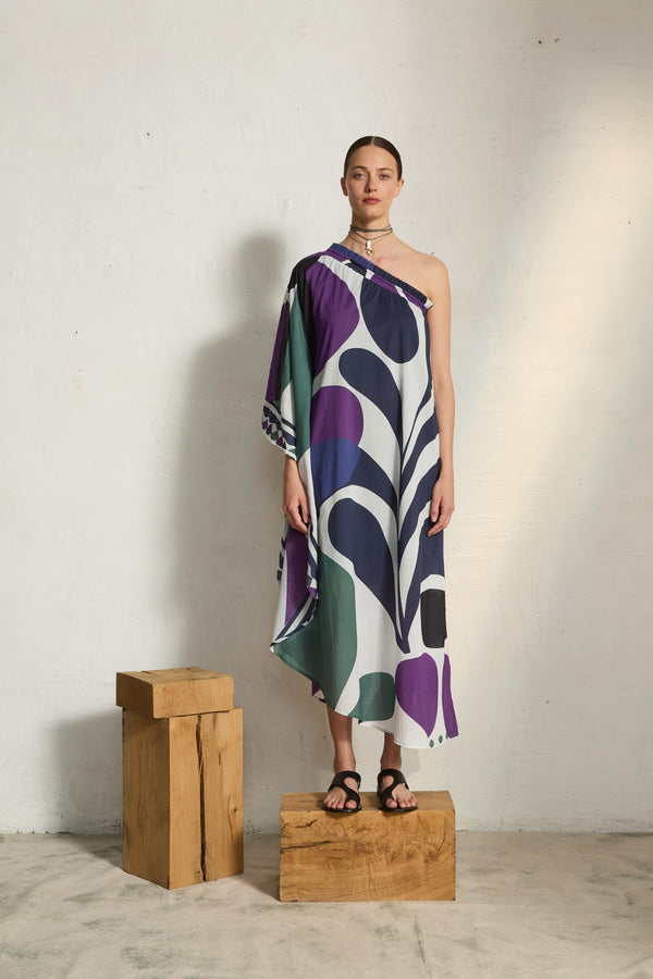 ROBE LOUNA IMPRIME RIVIERA - VIOLET