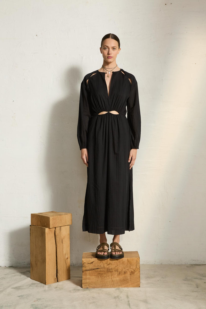 ROBE OMBELINE AJOUREE - MINERAL BLUE