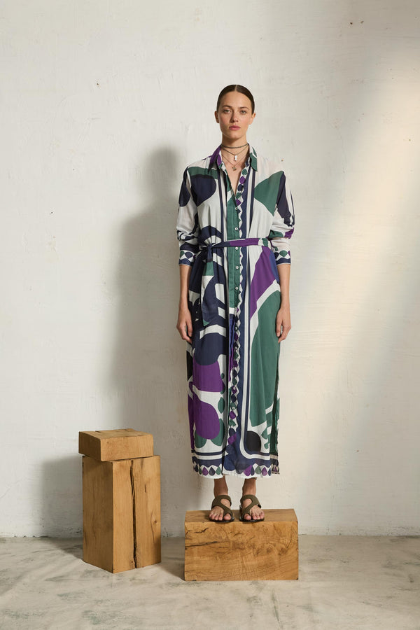 ROBE MURANO IMPRIME RIVIERA - VIOLET
