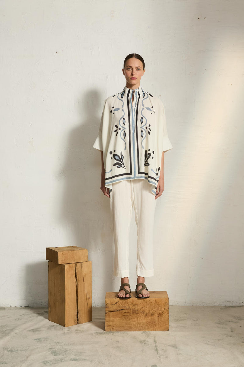 CHEMISE HERACLES IMPRIME ARABESQUE - WHITE