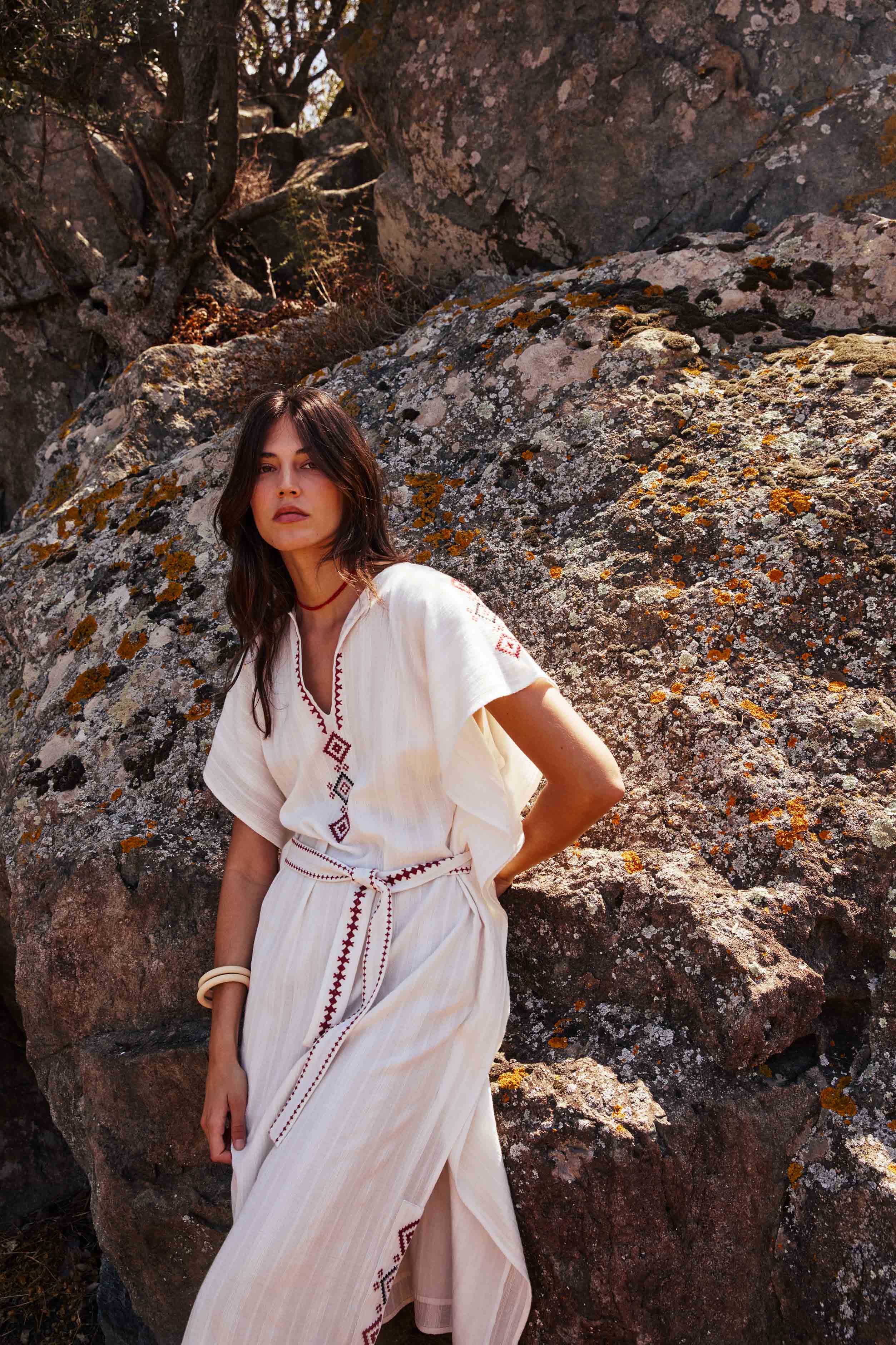 ROBE FLAVIA BRODÉE - WHITE