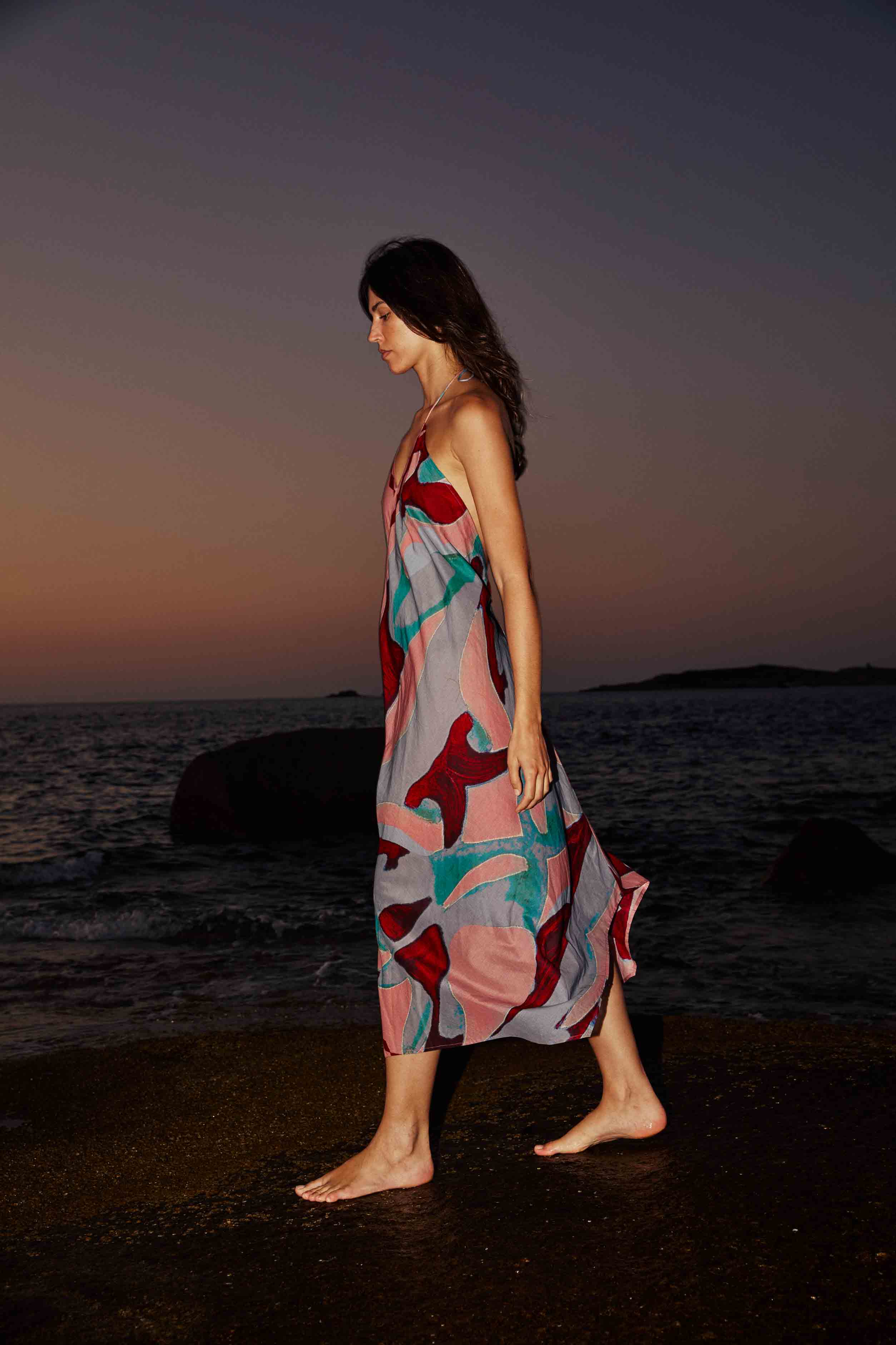 ROBE IVINA IMPRIME CACTUS - DUSTY PINK