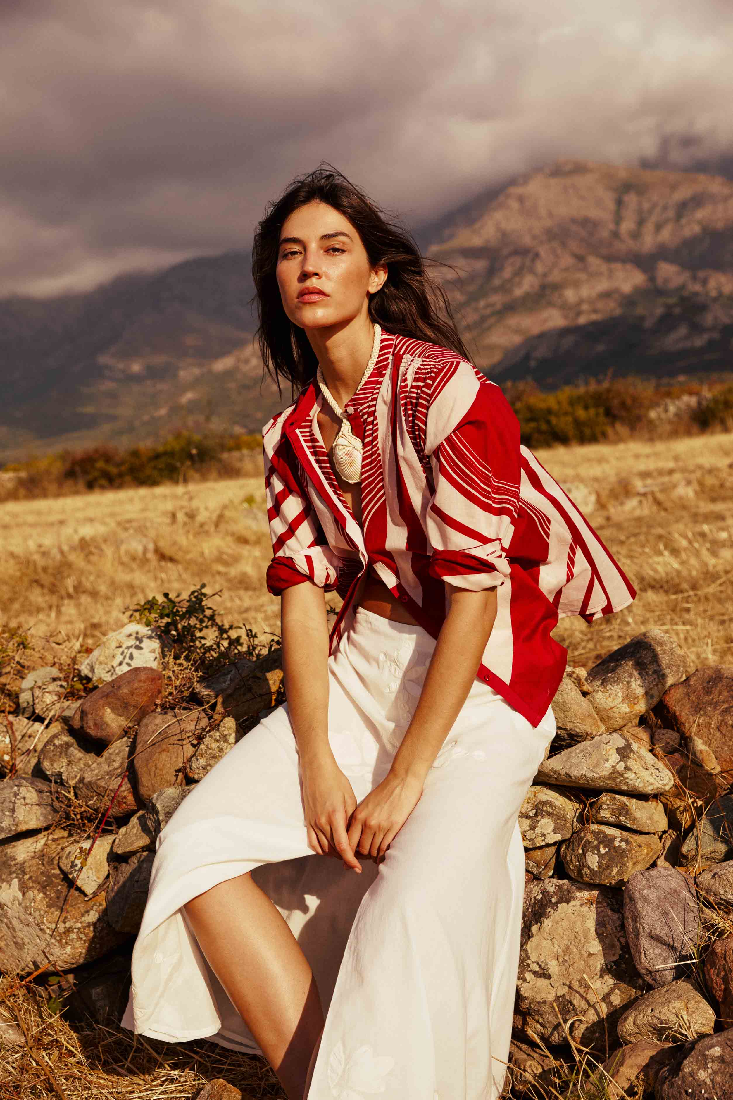 CHEMISE JOLINE IMPRIME CAROUSEL - POMPEI RED