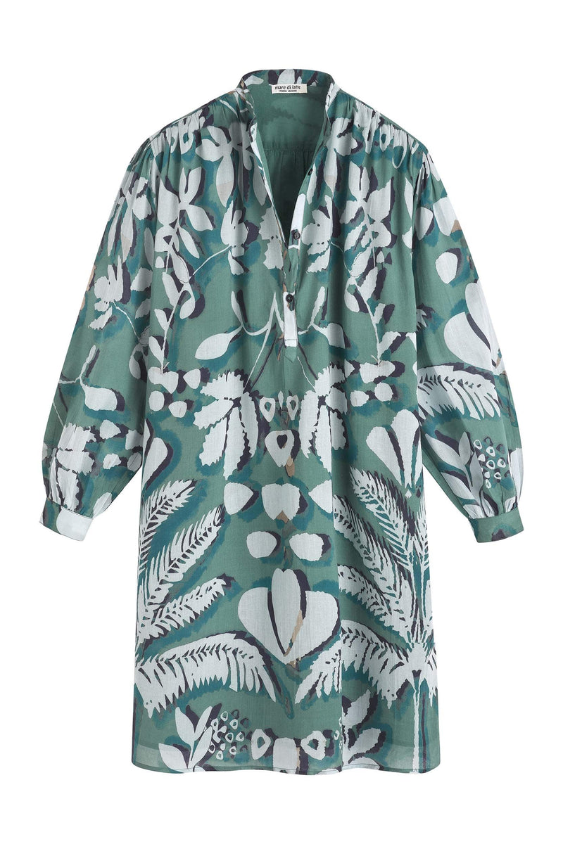 ROBE GERALDINE IMPRIMÉ TROPICAL - ACQUA GREEN