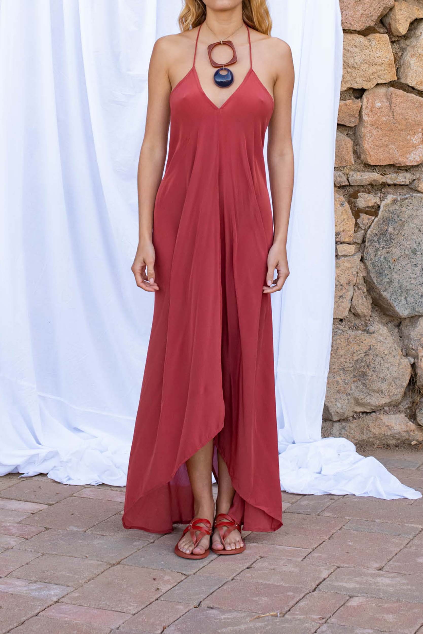 IVINA SILK DRESS - CALAROSSA