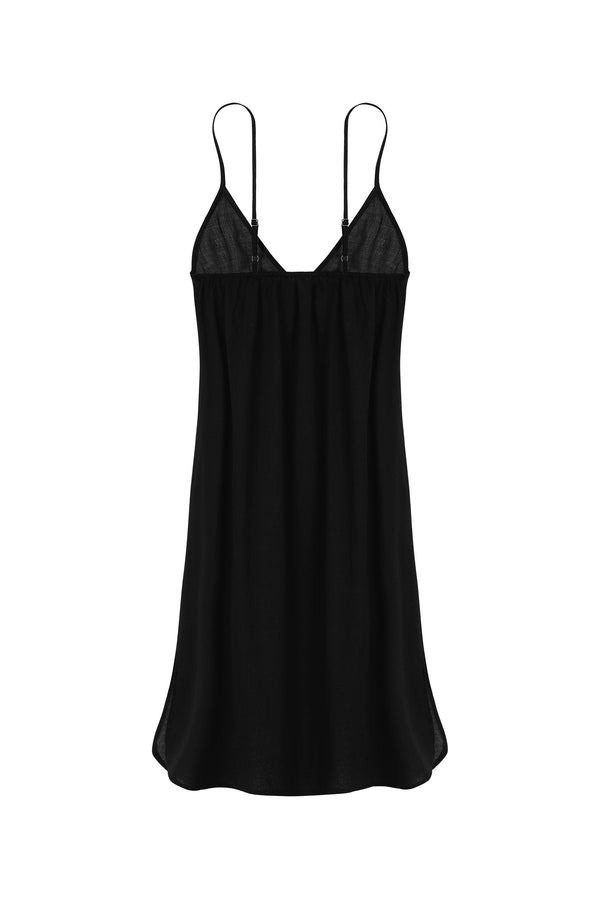 SHORT SLIP DRESS - BLACK