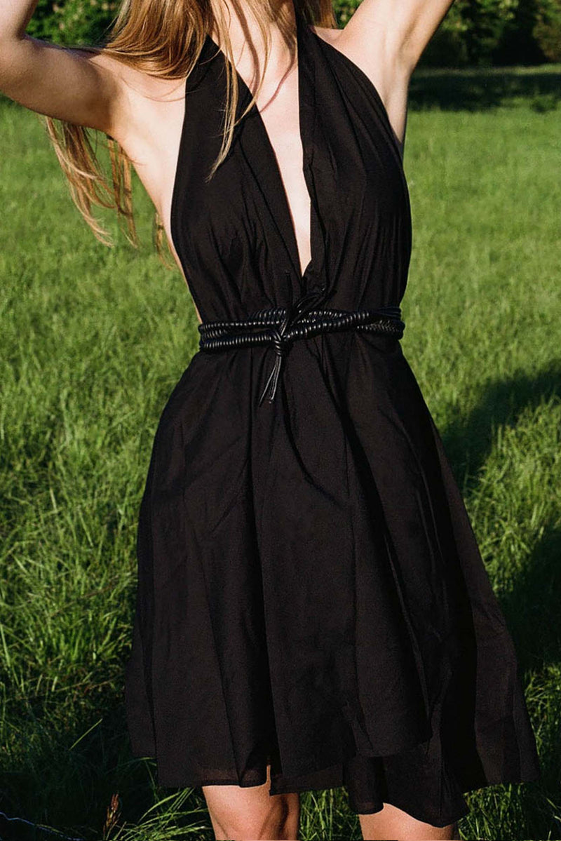 ROBE PARÉO MALIN COURT AVA - BLACK