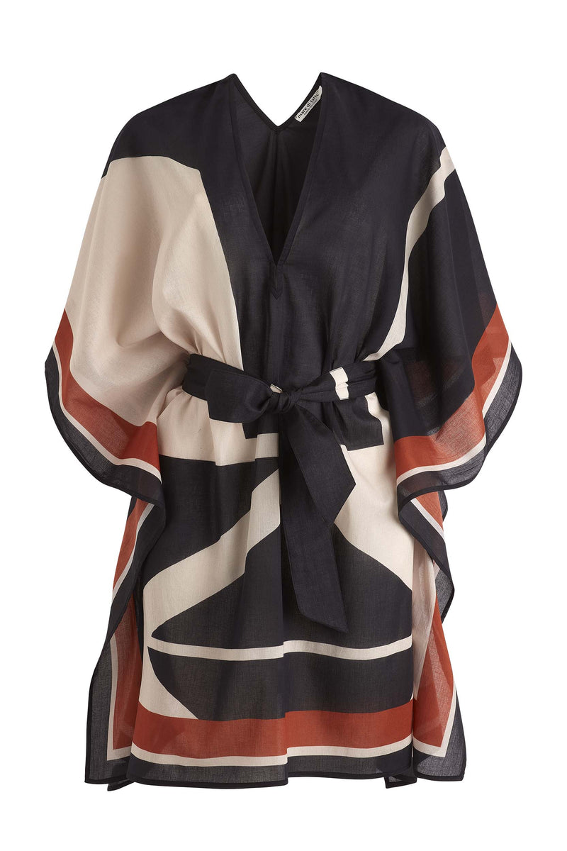 PONCHO PAULINE IMPRIME SUNSET - BLACK