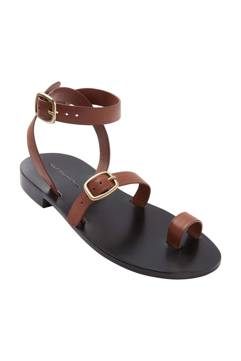 SANDALES EN CUIR IVANKA - CAMEL