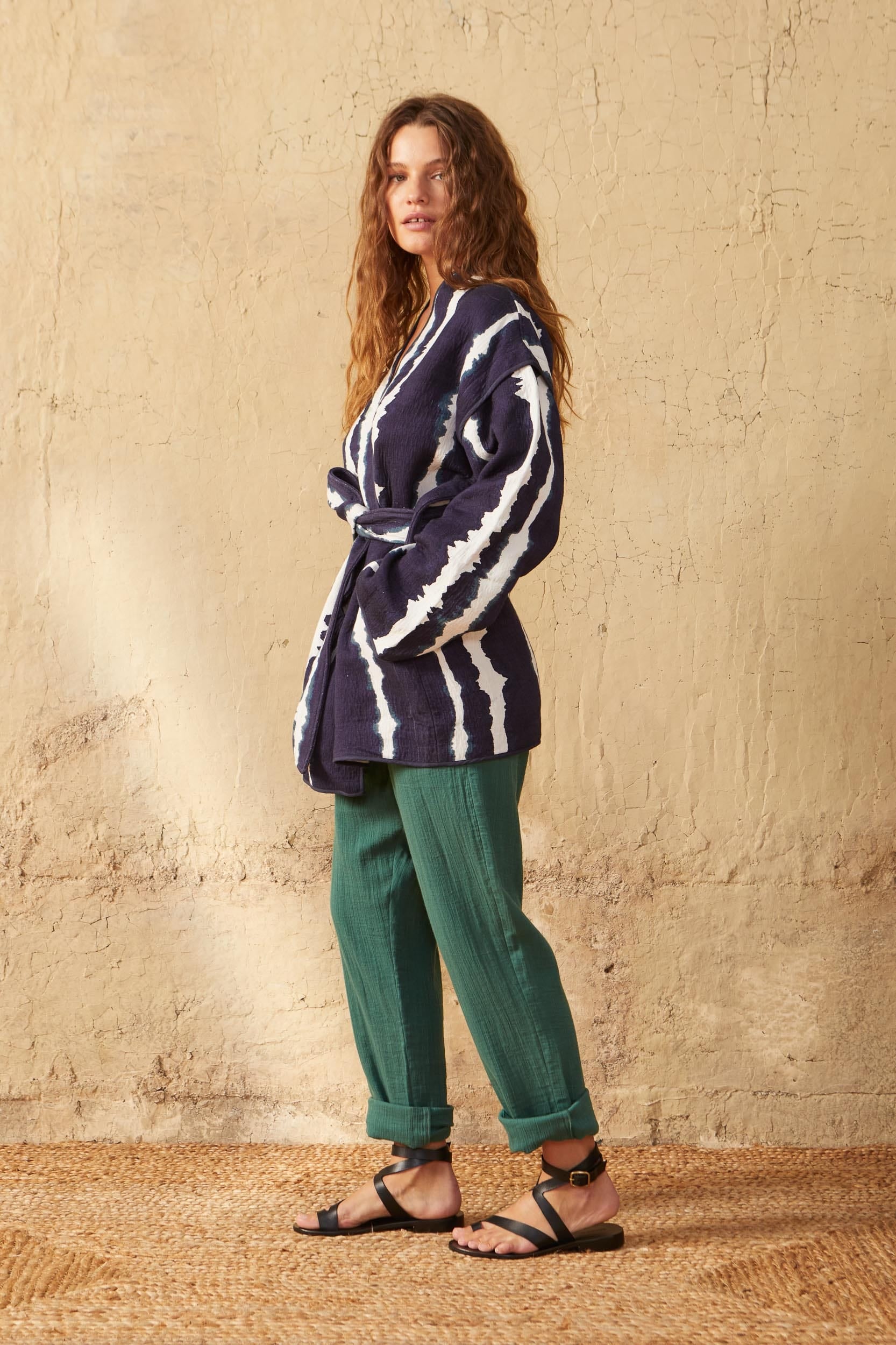 CALVI TIE AND DYE JACKET - BLUE