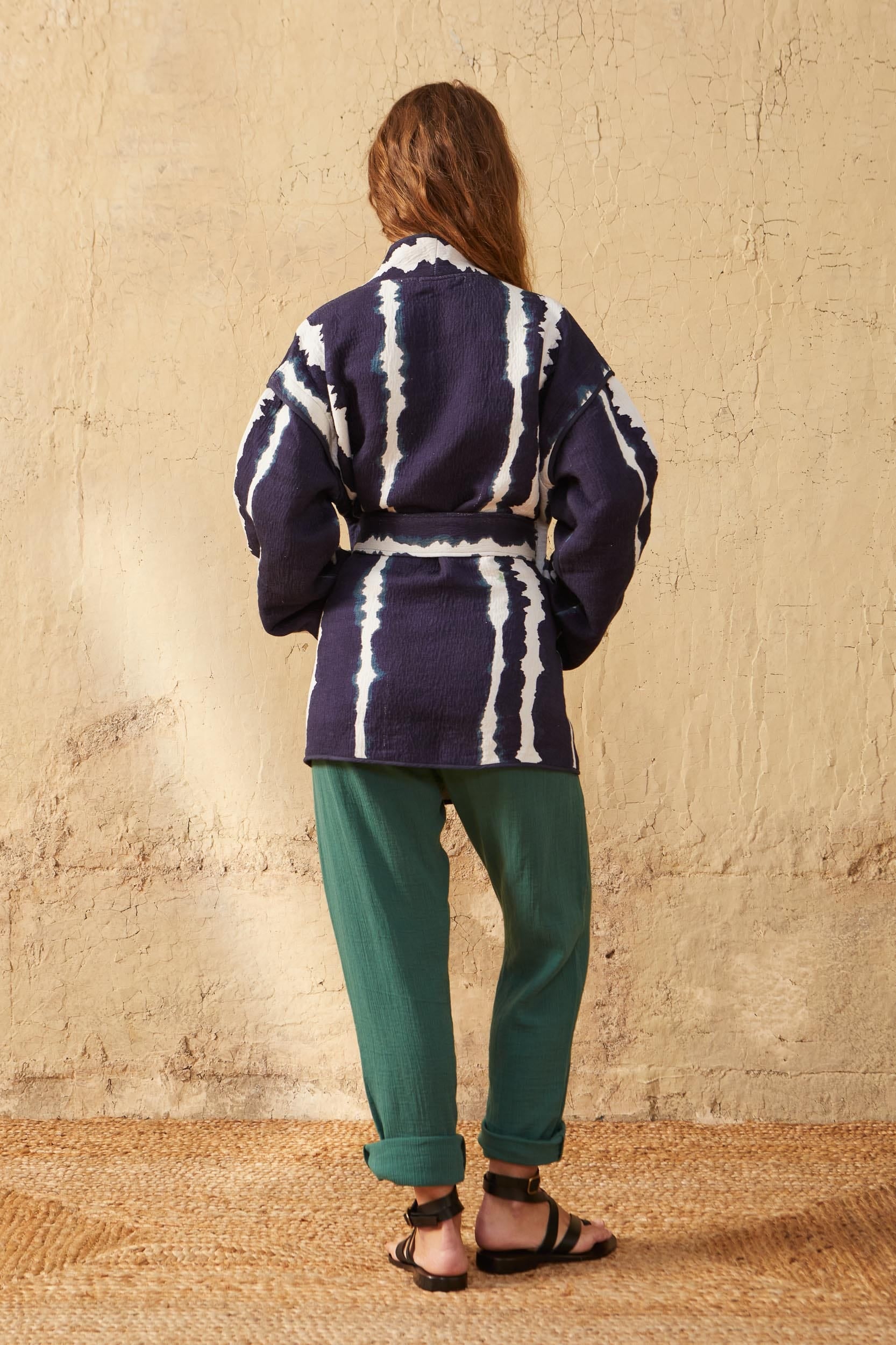CALVI TIE AND DYE JACKET - BLUE