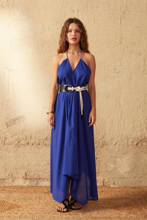 IVINA COTTON DRESS - PURPLE BLUE
