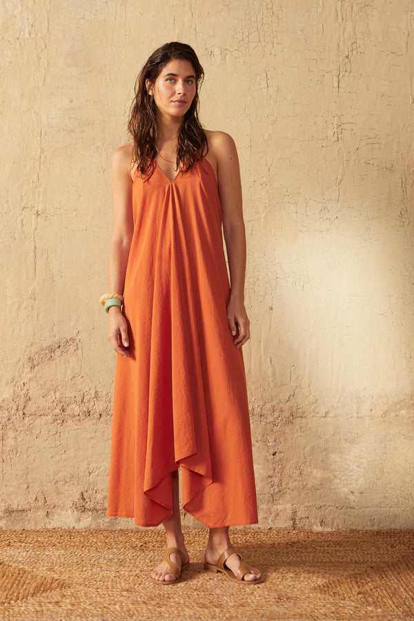 ROBE IVINA COTON - APRICOT