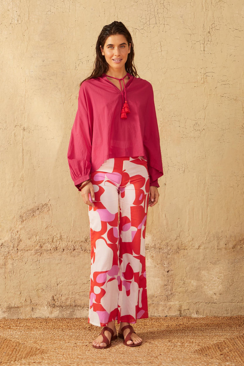 ERIKA PANT SEVENTIES PRINT - PINK