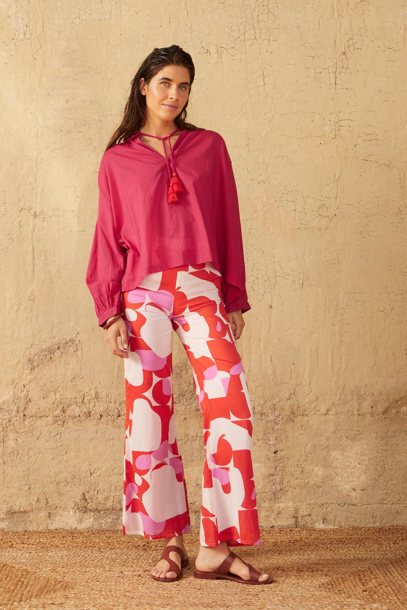 ERIKA PANT SEVENTIES PRINT - PINK