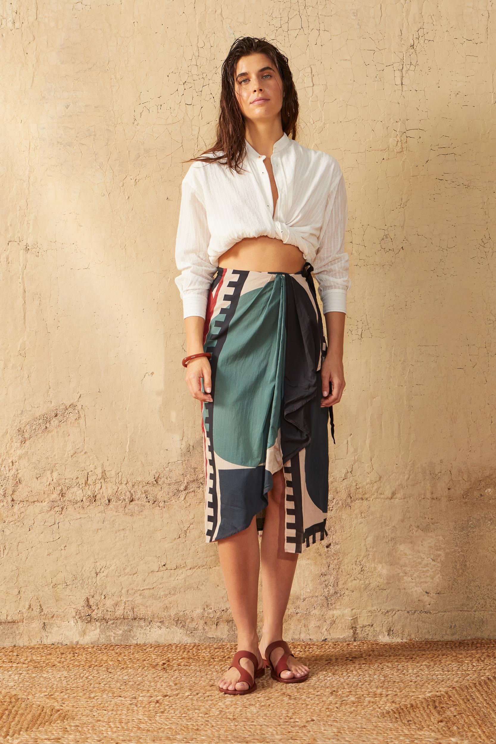 LEON SKIRT GRAPHICO PRINT - BLACK
