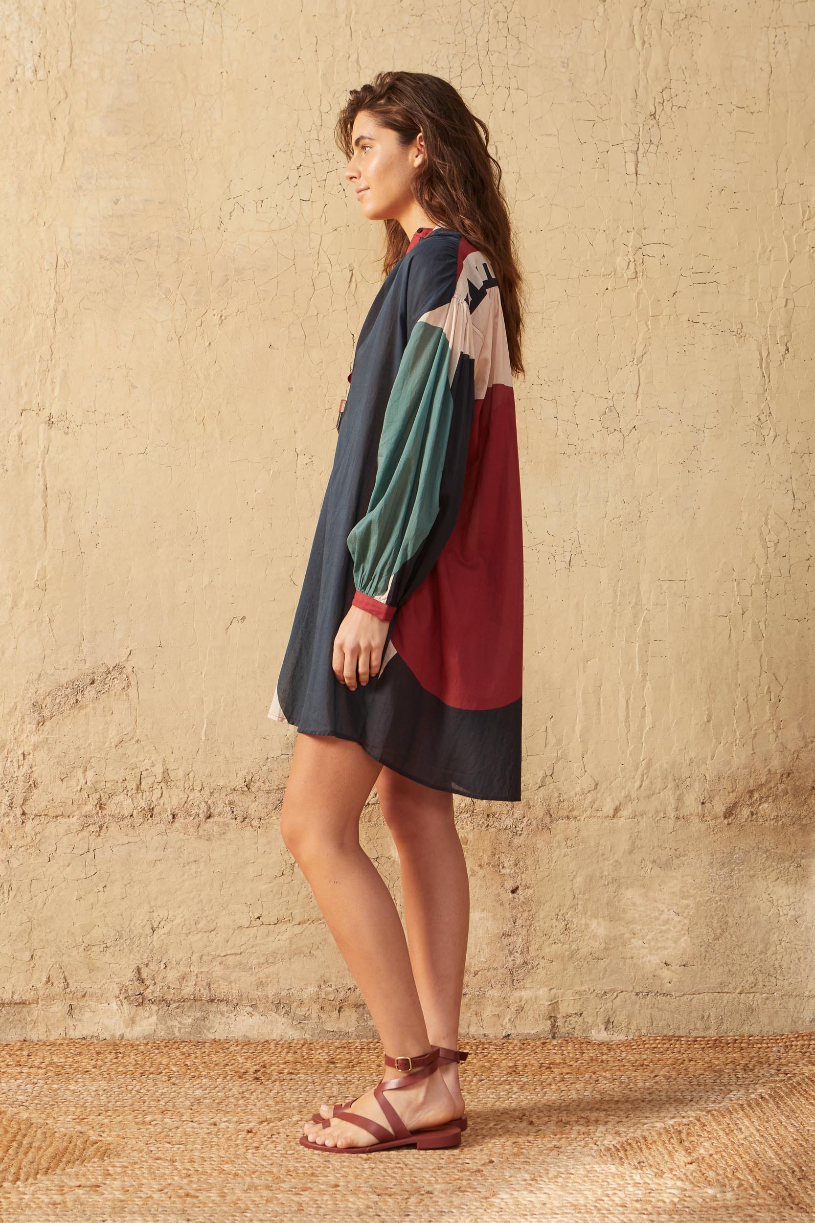 GERALDINE DRESS GRAPHICO PRINT - BLACK