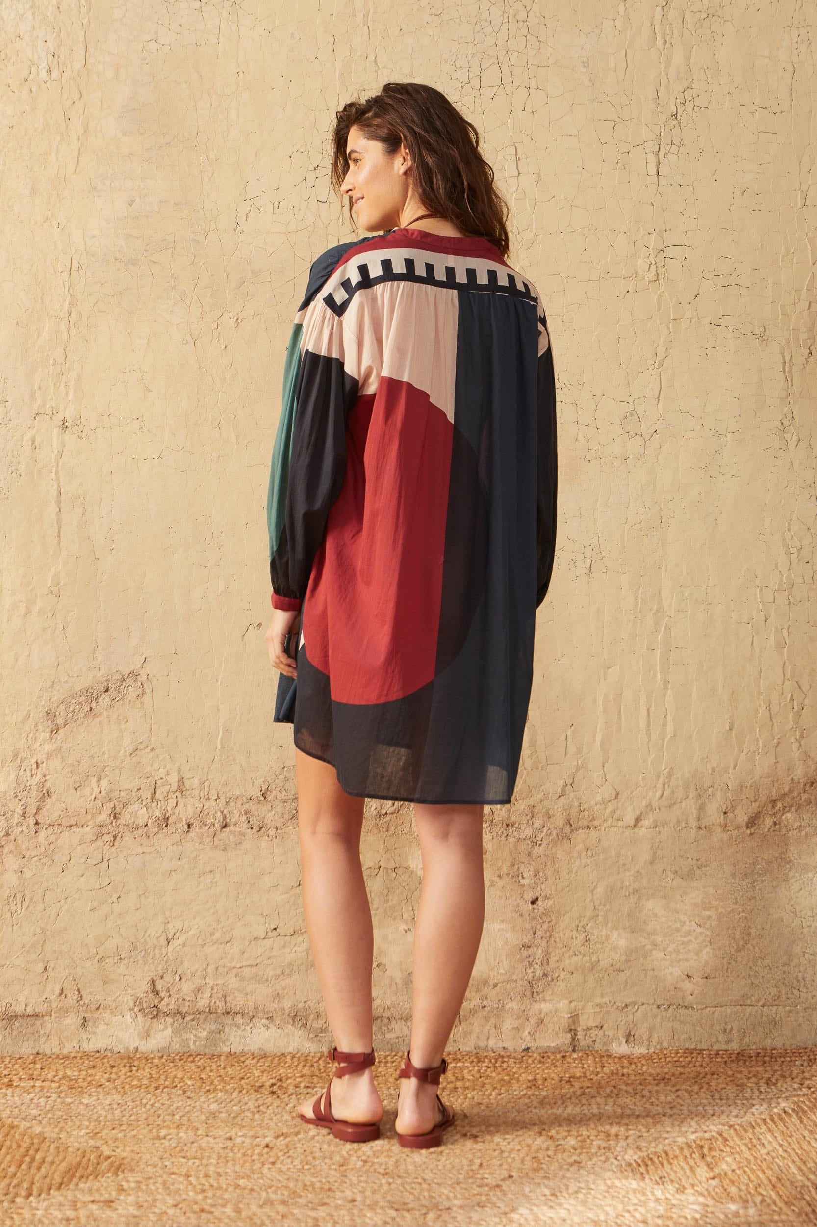 GERALDINE DRESS GRAPHICO PRINT - BLACK